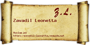 Zavadil Leonetta névjegykártya